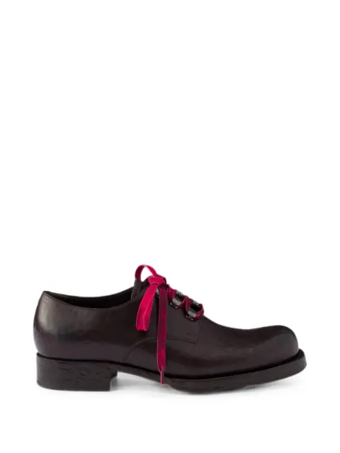 Prada antiqued-leather lace-up shoes