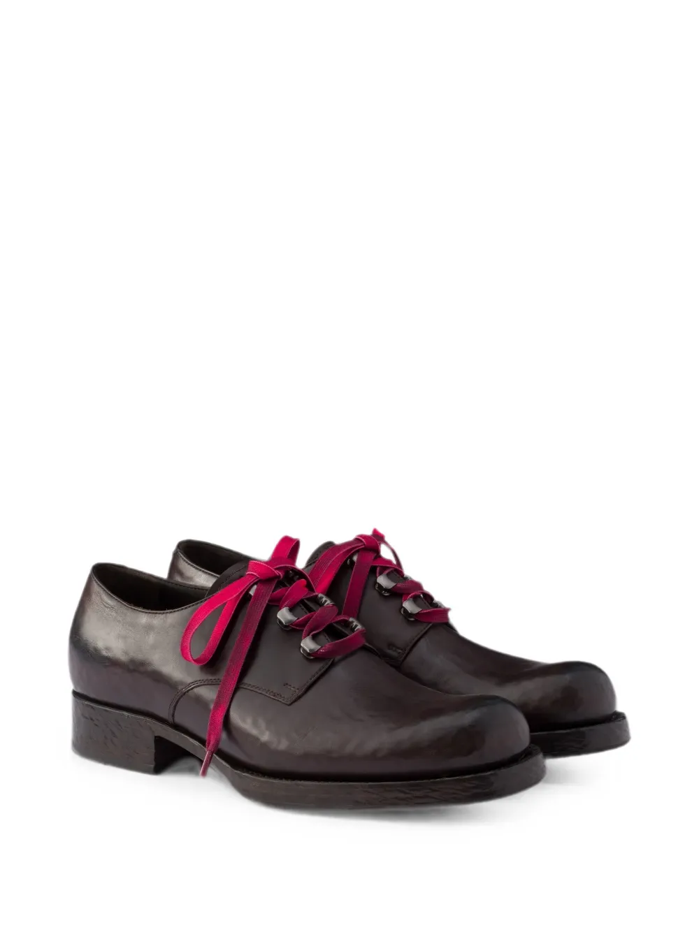Prada Leren veterschoenen Bruin
