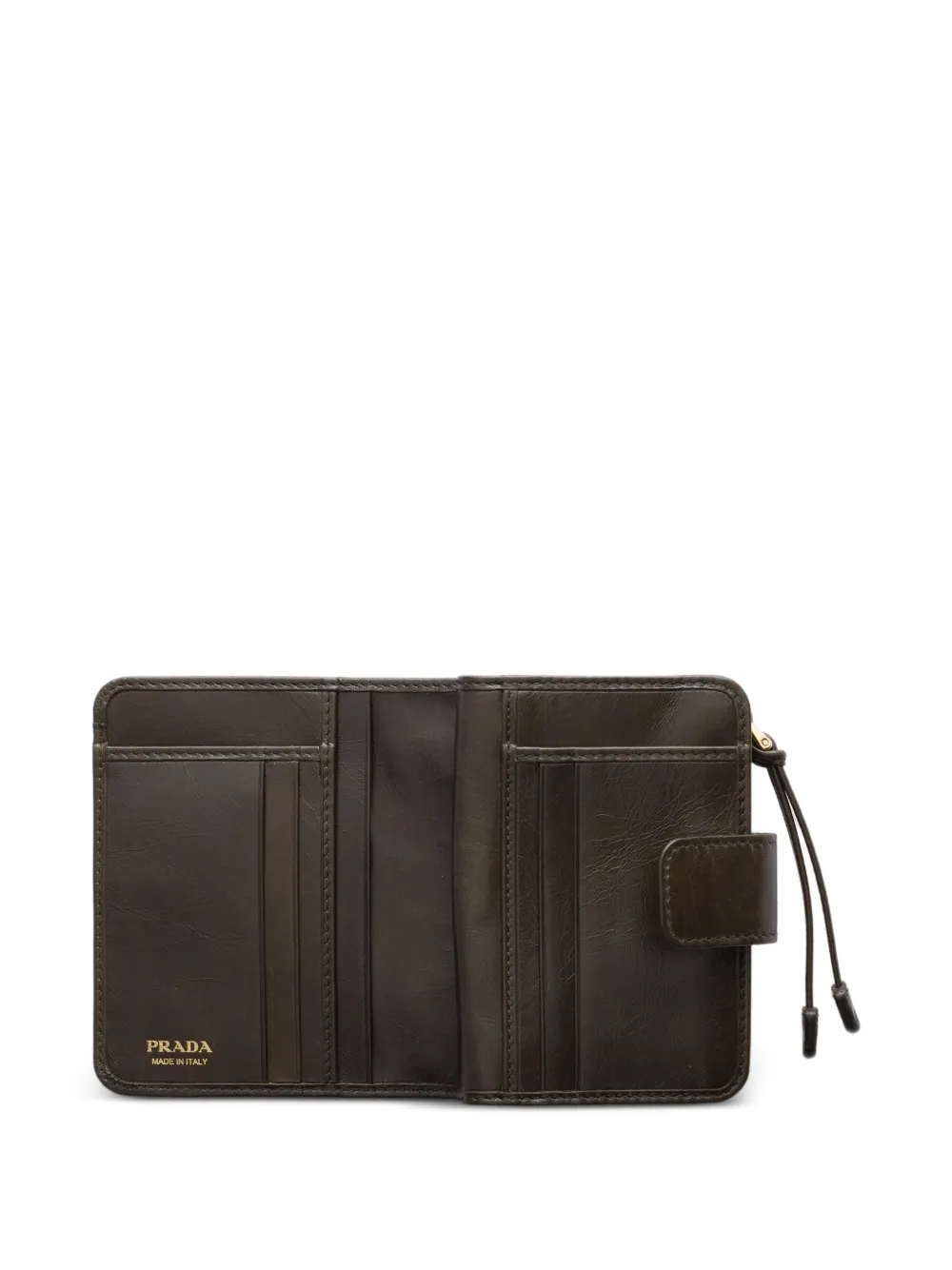 Prada Leren portemonnee Bruin