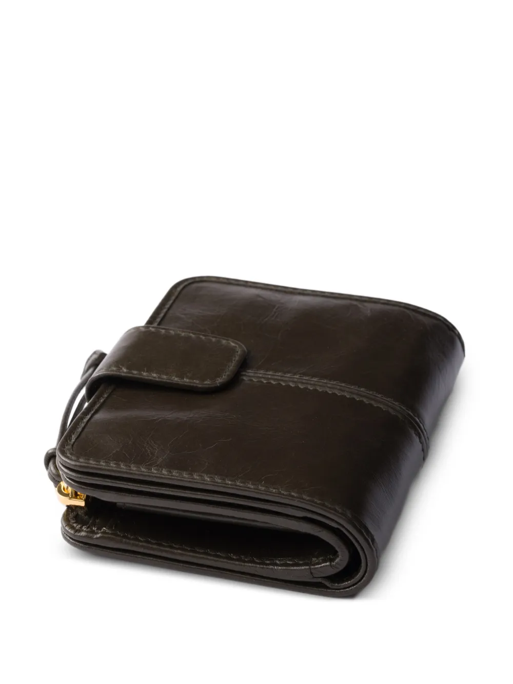 Prada Leren portemonnee Bruin
