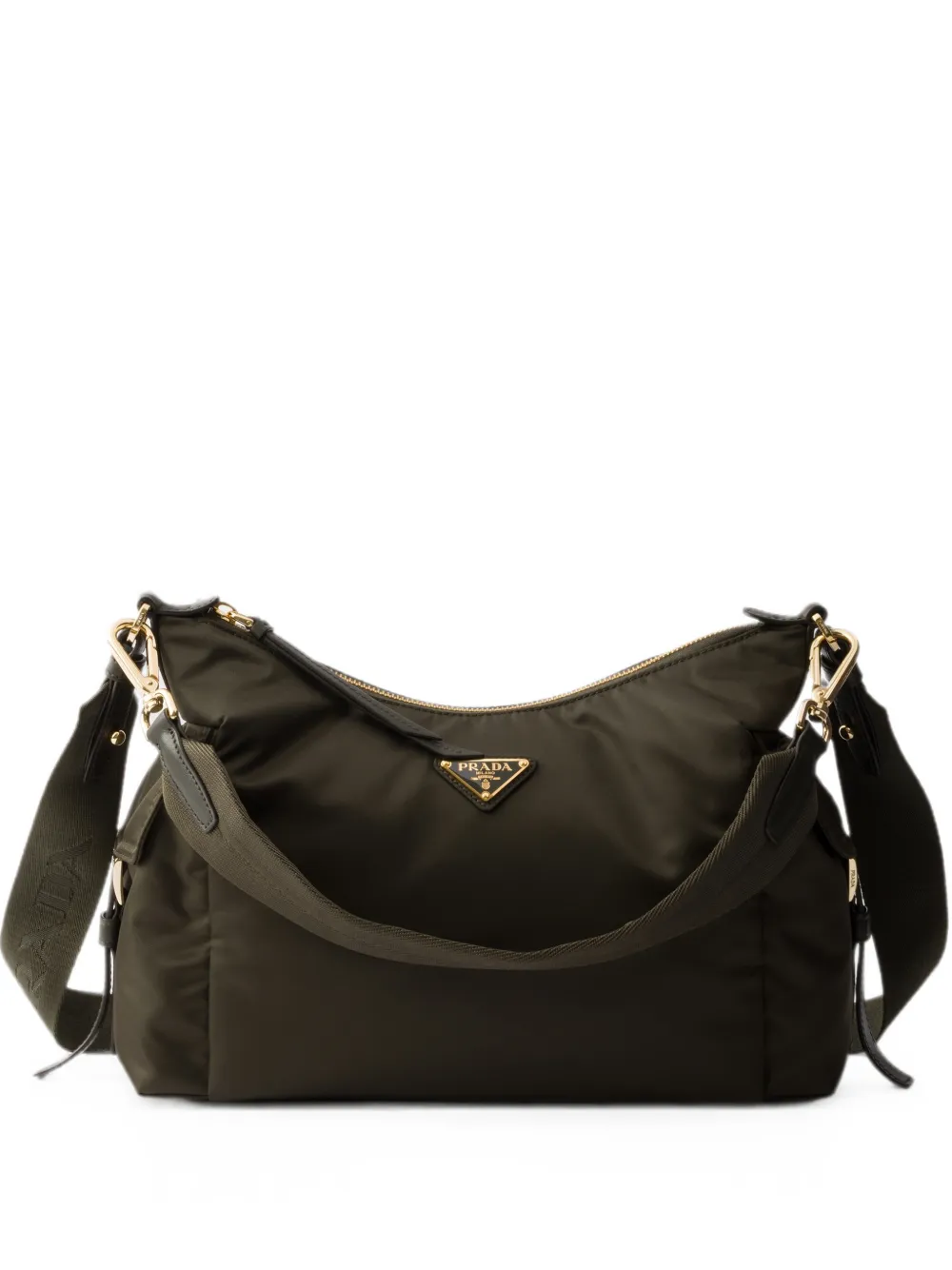 Prada Explore large Re-Nylon and leather bag - Verde