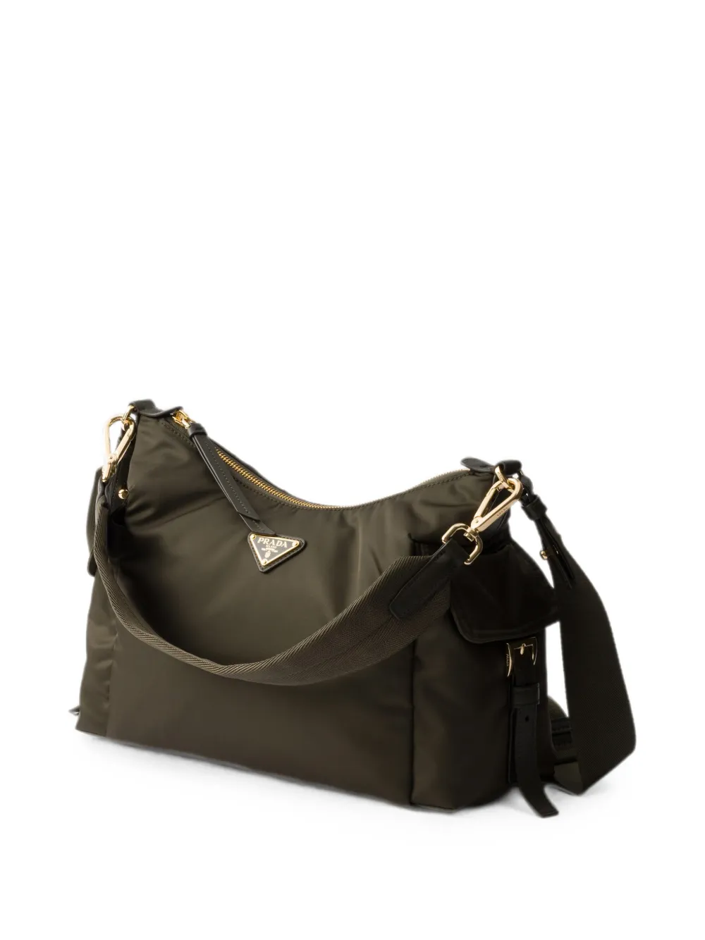 Prada Explore grote Re-Nylon en leren tas Groen