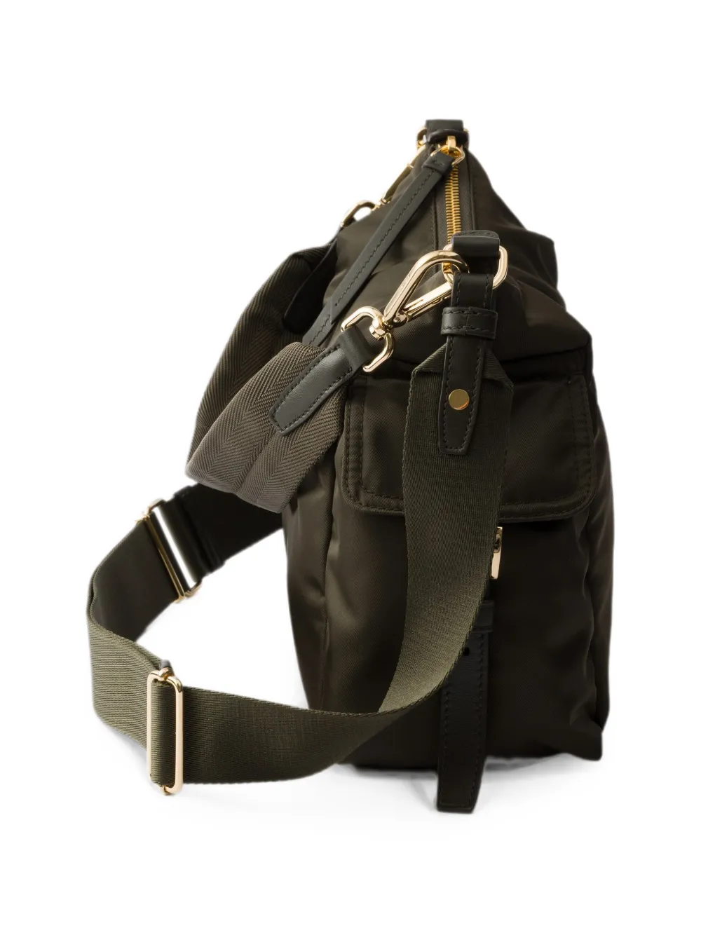 Prada Explore grote Re-Nylon en leren tas Groen