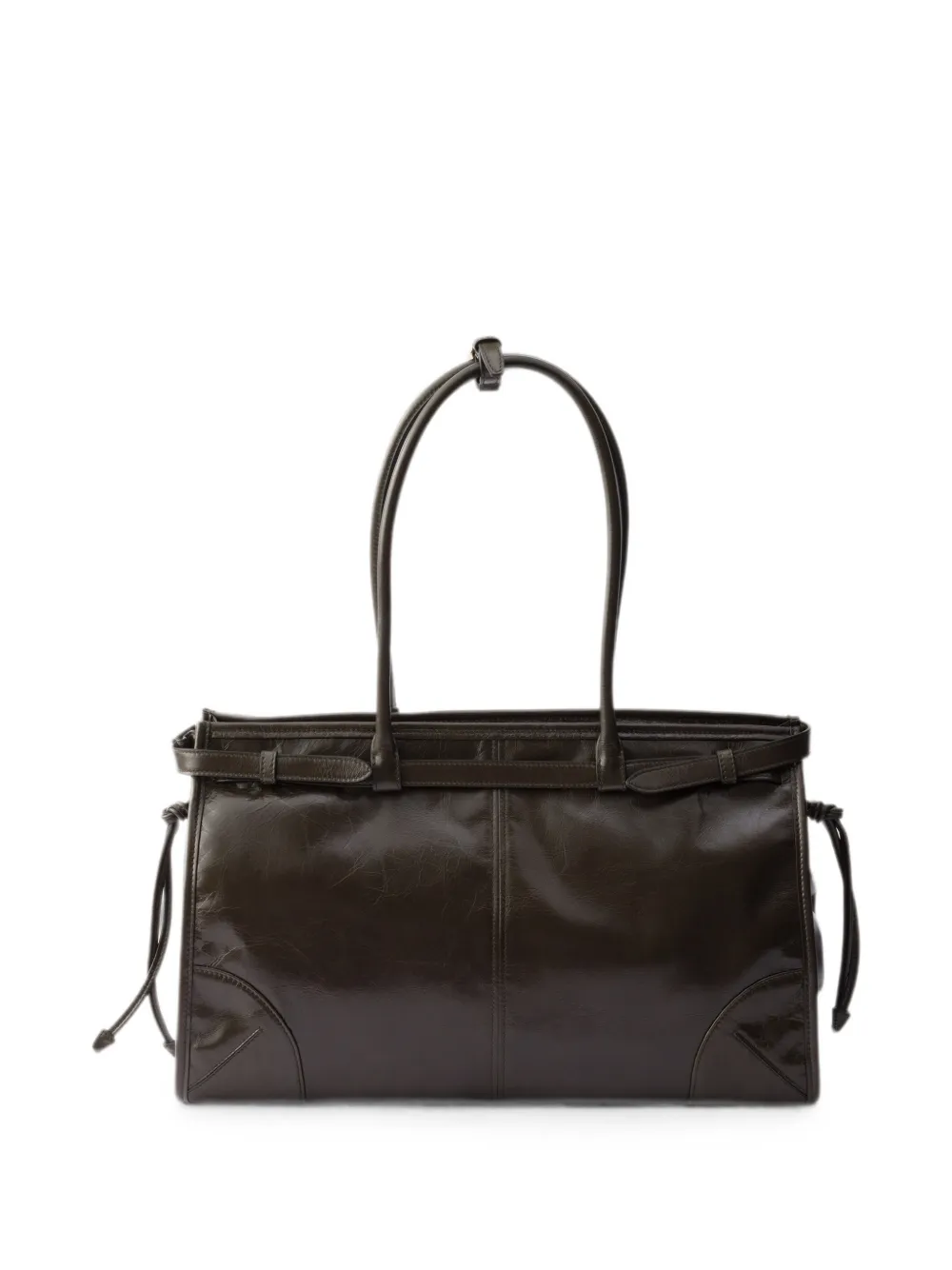 Prada Bonnie grote leren handtas Groen