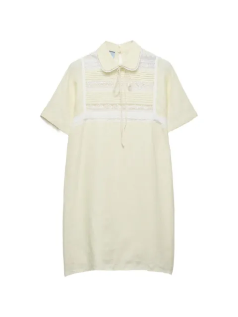 Prada embroidered linen mini-dress