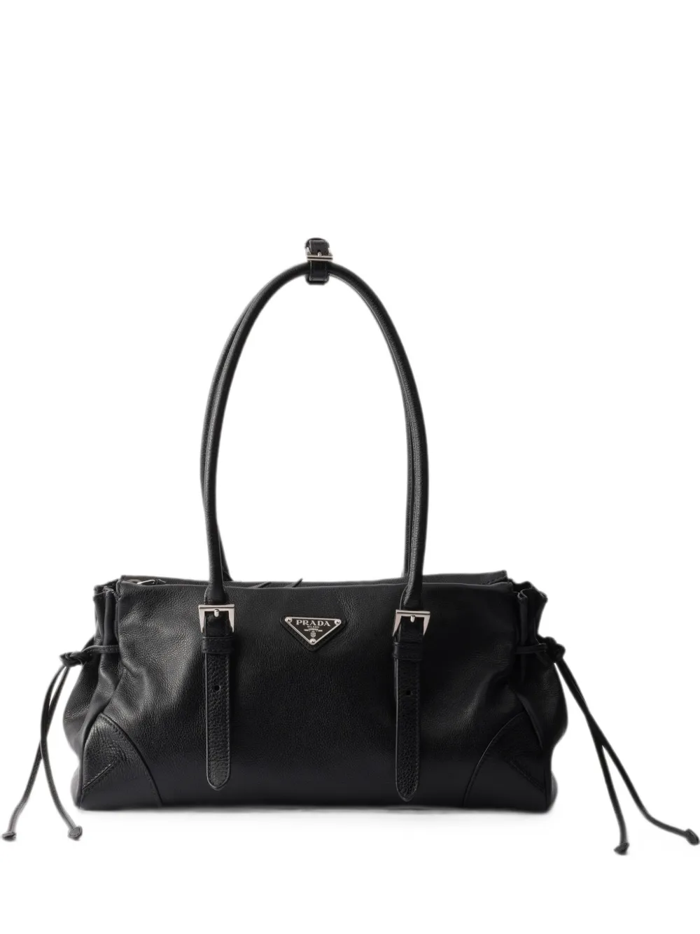 Prada Bonnie medium antiqued leather tote bag - Nero