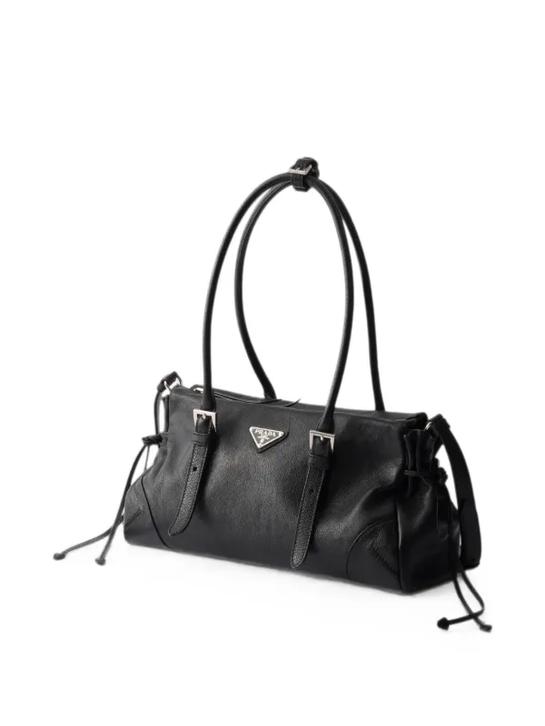Prada Prada Bonnie レザーハンドバッグ M | ブラック | FARFETCH JP