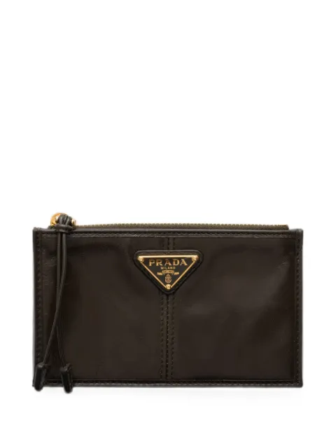 Prada leather card holder with zipper