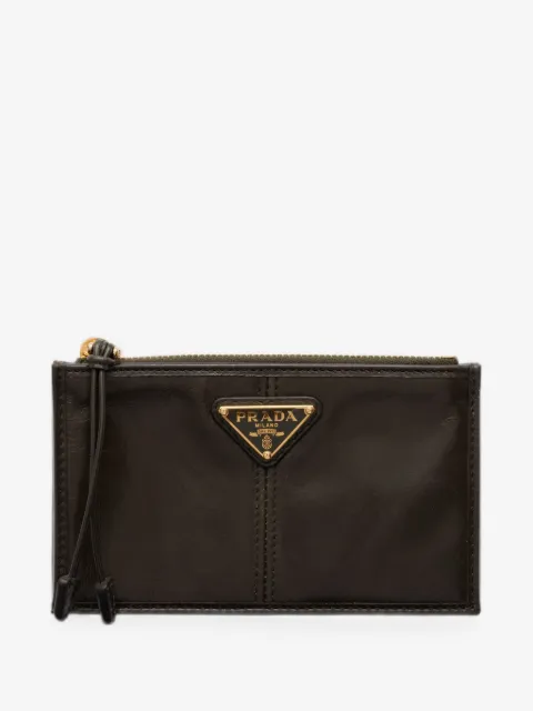 Prada leather card holder with zipper