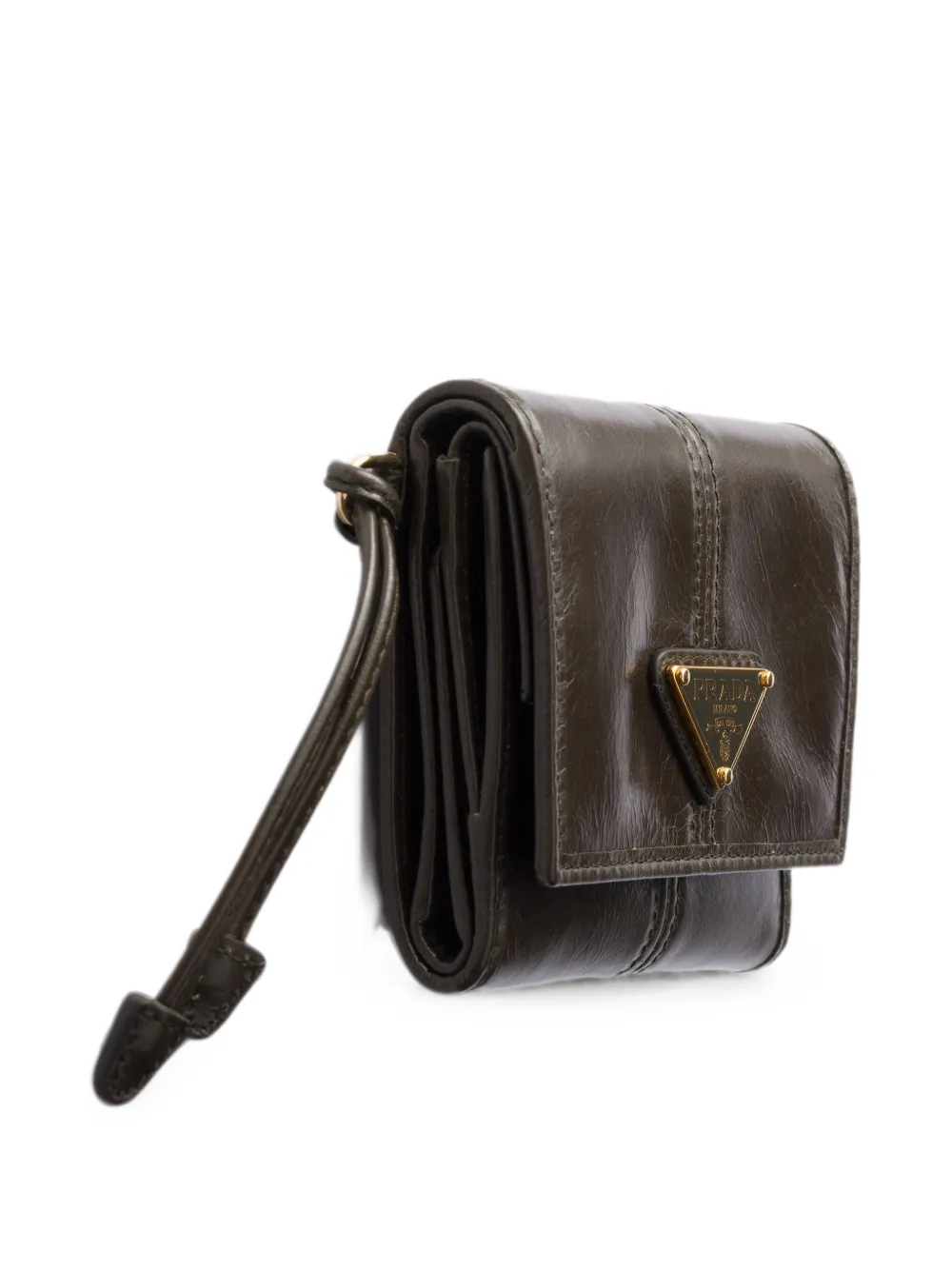 Prada Leren portemonnee Groen