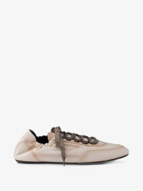Prada Collapse antiqued nappa leather sneakers with hooks