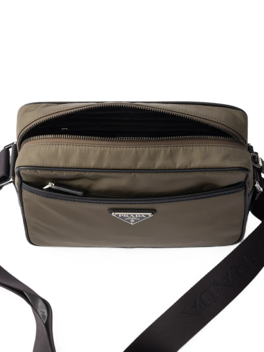 Prada Re-Nylon en Saffiano leren schoudertas Groen
