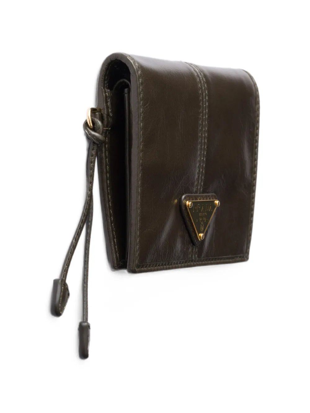 Prada Leren portemonnee Groen