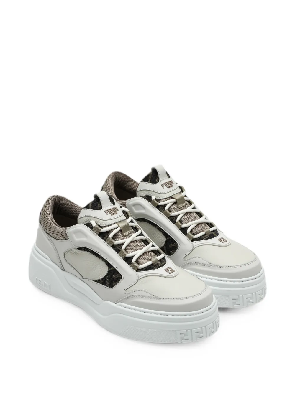 FENDI Sneakers met monogram-print en vlakken Wit