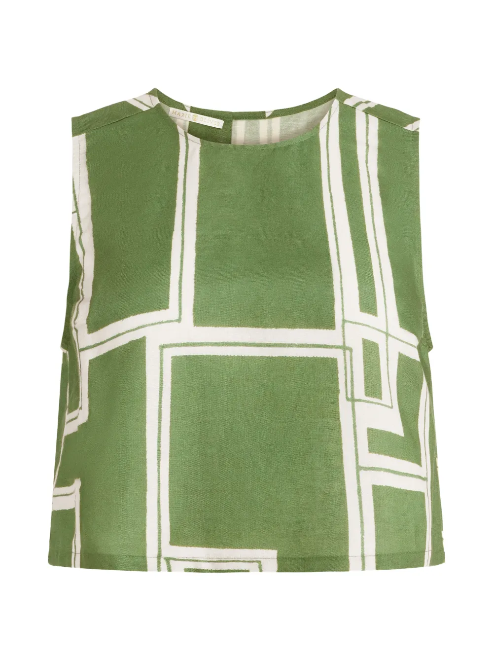 Marie Oliver Fallon geometric-print top - Verde