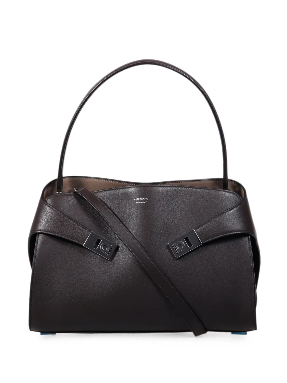 Ferragamo medium Hug Gancini buckle shoulder bag - Braun