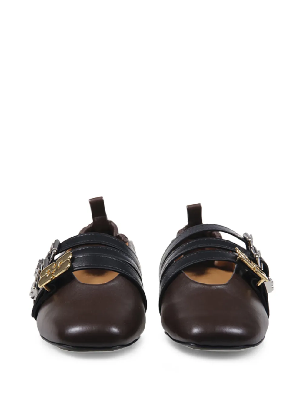 GANNI buckle-strap ballet flats Bruin