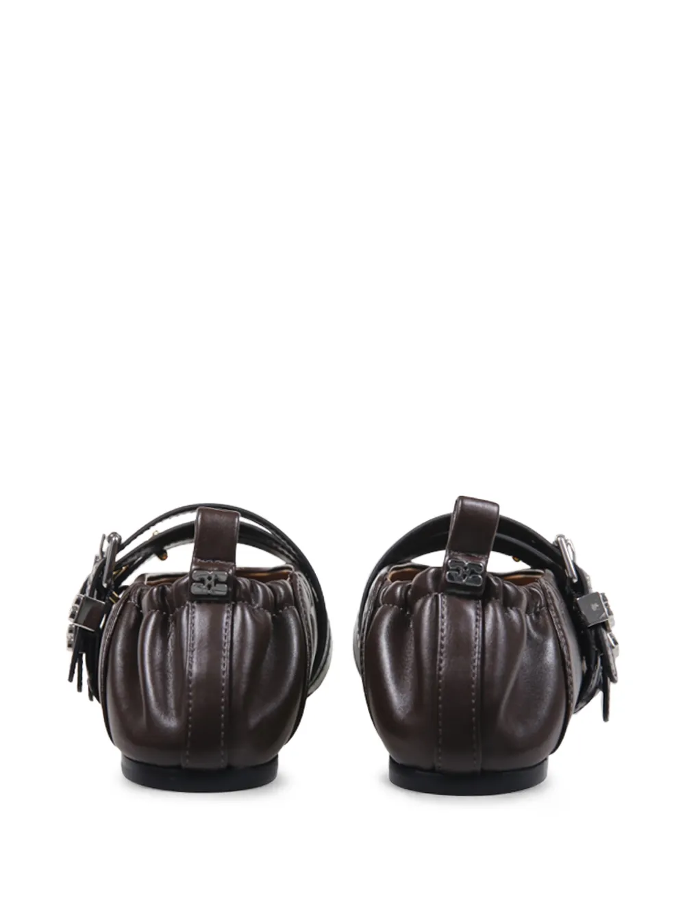 GANNI buckle-strap ballet flats Bruin
