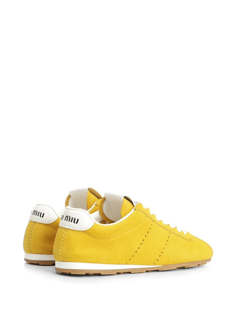 Miu Plume suede sneakers Geel
