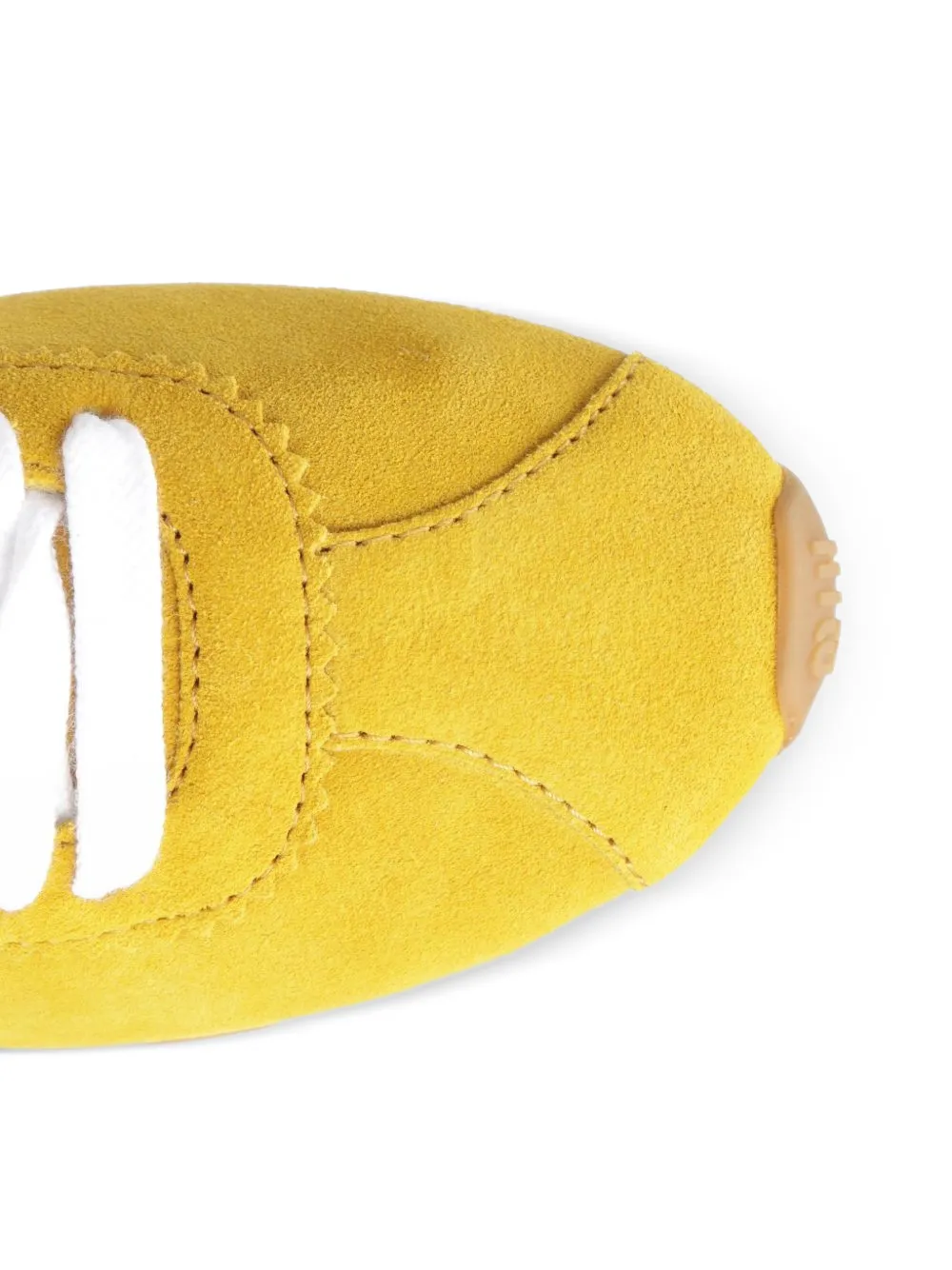 Miu Plume suede sneakers Geel