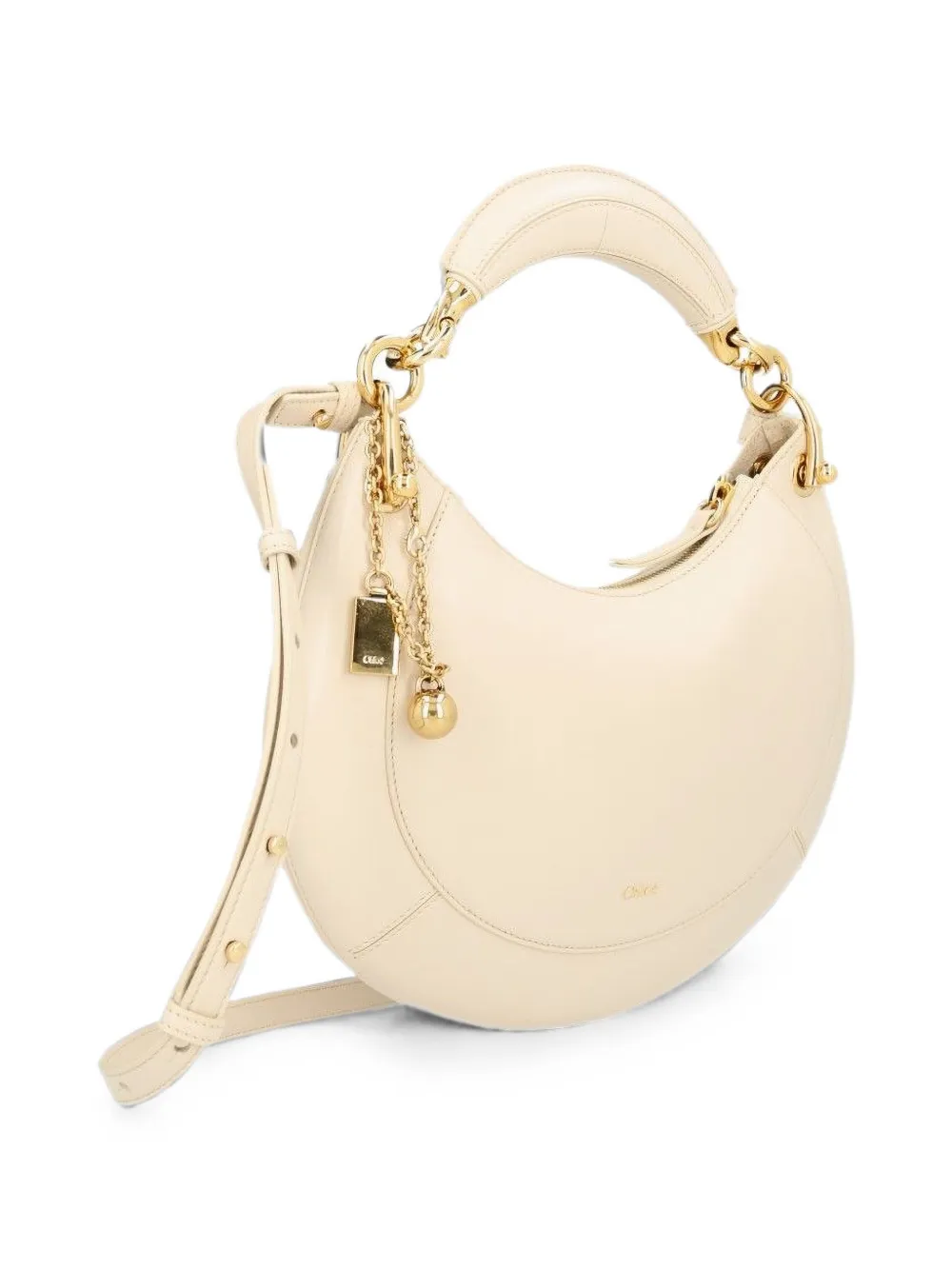 Chloé small Banana zipped bag in soft leather Beige