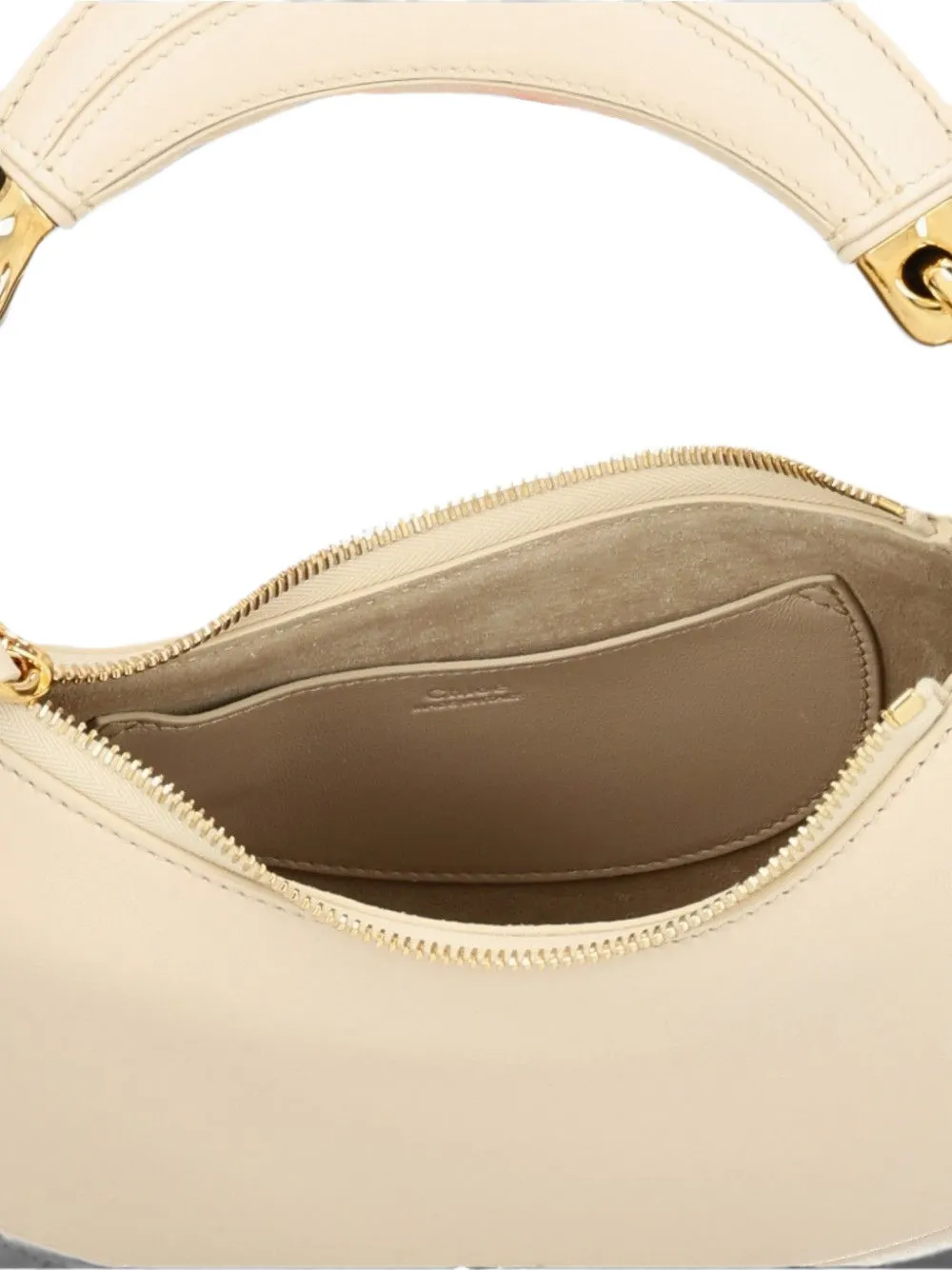 Chloé small Banana zipped bag in soft leather Beige