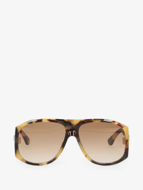 Chloé tortoiseshell-effect pilot-frame sunglasses