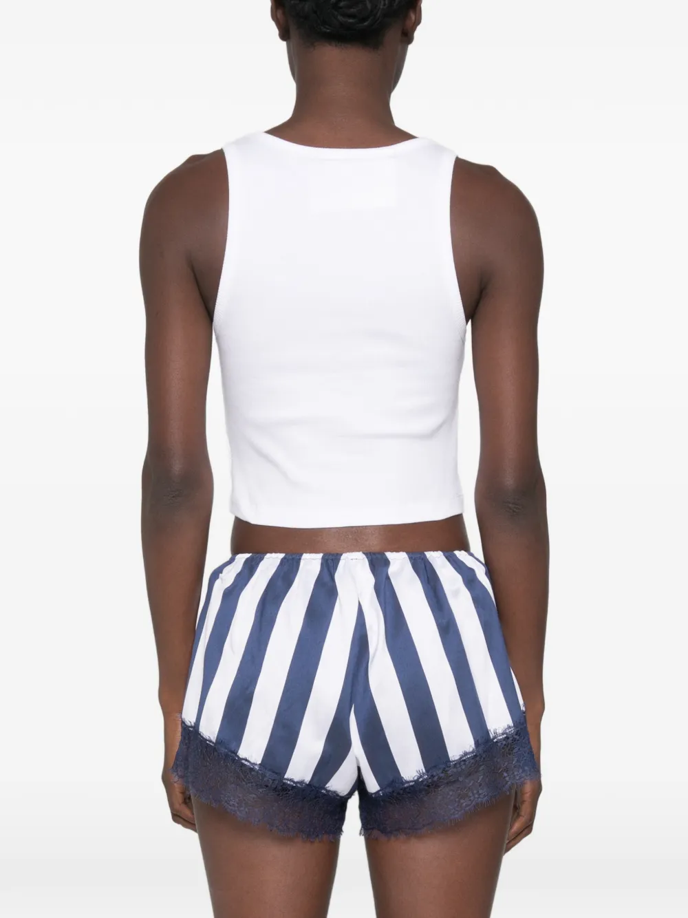 Sporty & Rich x Juicy Couture geribbelde tanktop verfraaid met stras Wit