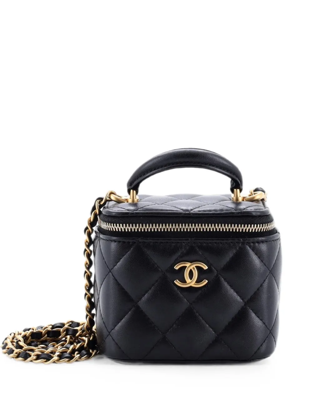CHANEL Pre-Owned Mini Classic Kosmetiktasche mit Kettensteppung - Schwarz