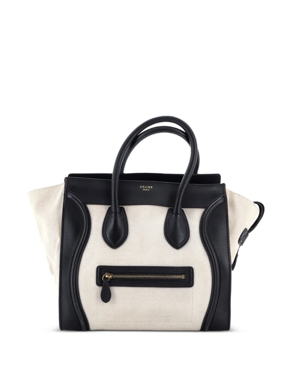 Celine Pre-Owned Luggage Bag Canvas and Leather Micro tote bag - Neutrals