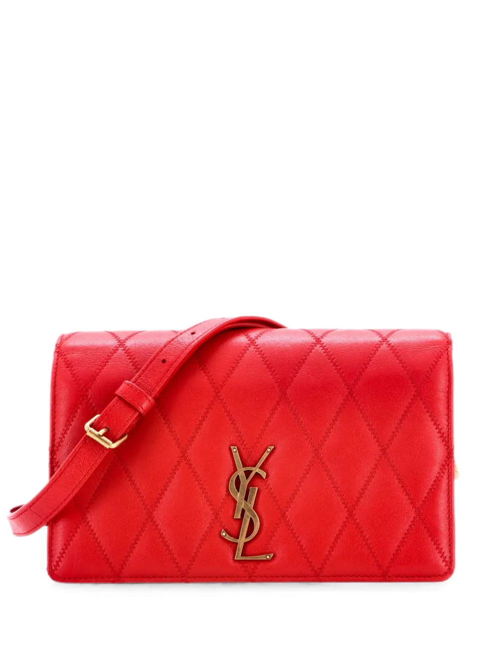 Saint Laurent Pre-Owned Borsa a tracolla Angie Chain piccola in pelle trapuntata - Rosso