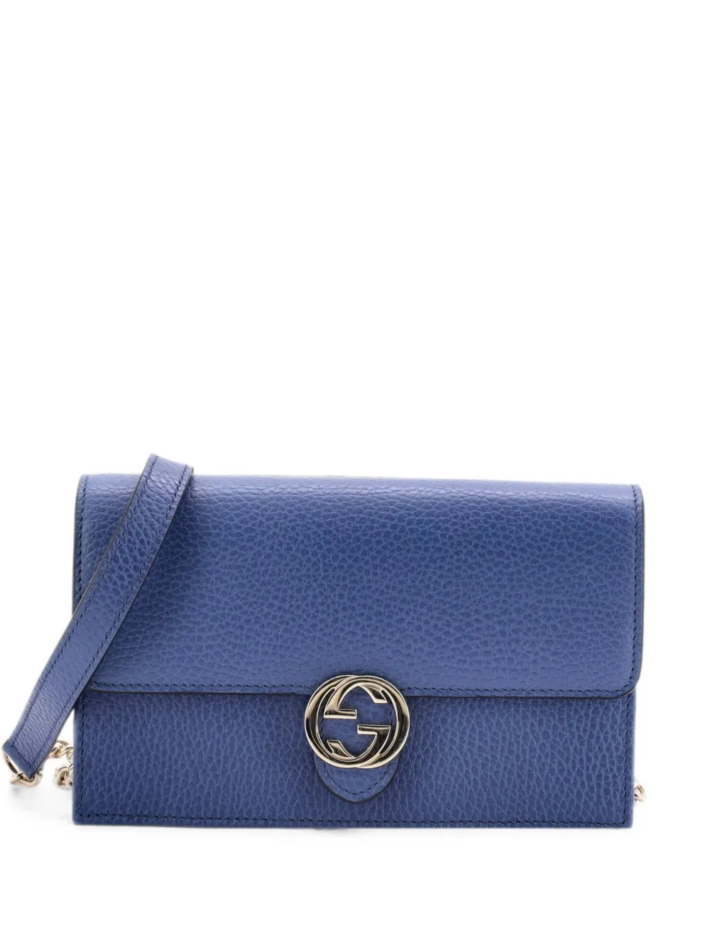 Gucci Pre-Owned Borsa a tracolla GG in pelle con catena - Blu