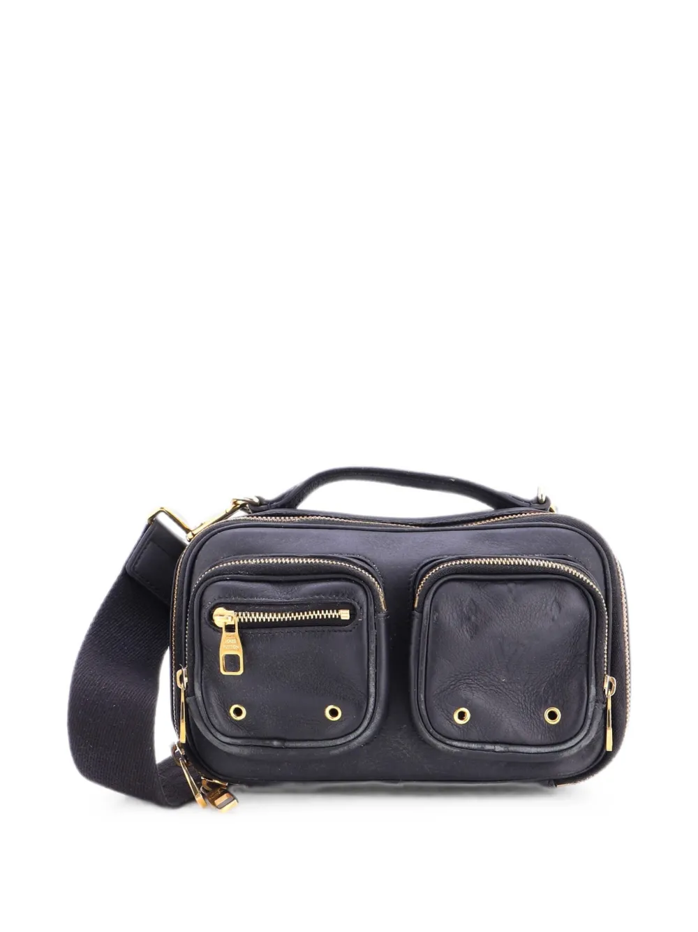 Louis Vuitton Pre-Owned Borsa a tracolla Utility in pelle di vitello con monogramma goffrato - Nero
