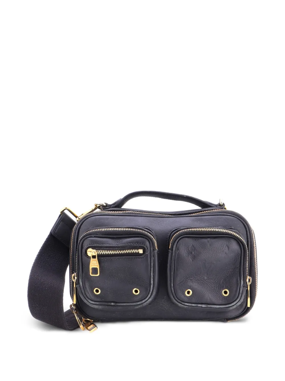 Louis Vuitton Pre-Owned Borsa a tracolla Utility in pelle di vitello con monogramma goffrato - Nero