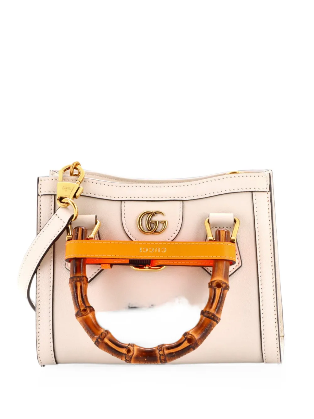 Gucci Pre-Owned Diana NM Bamboo Handle Tote Leather Mini crossbody bag - Neutrals