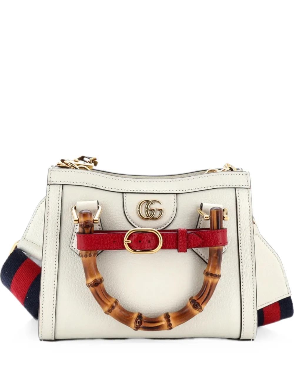 Gucci Pre-Owned Borsa a tracolla Diana NM Bamboo mini in pelle con manico - Toni neutri