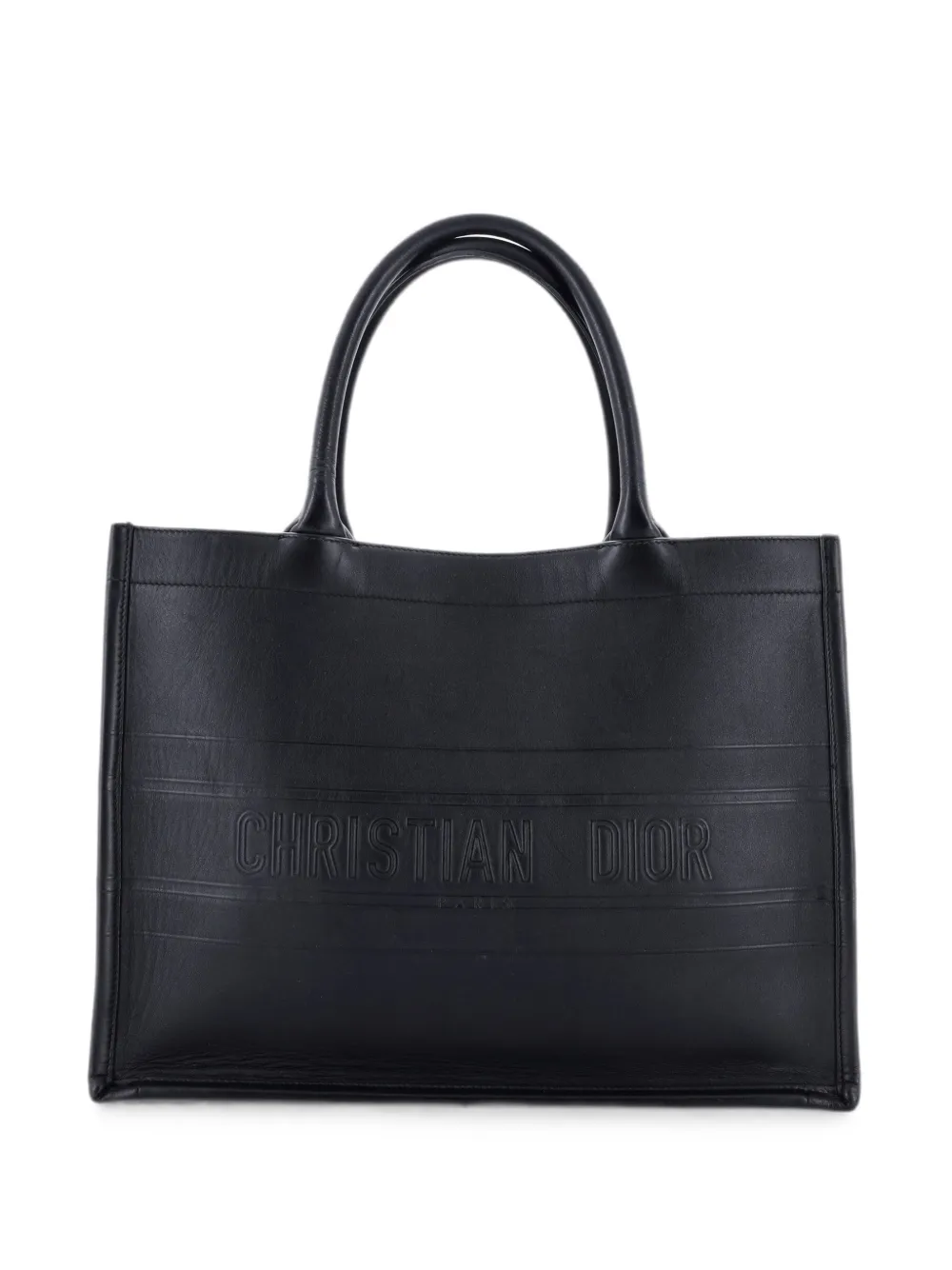 Christian Dior Pre-Owned Book Oblique Embossed Calfskin Medium tote bag - Black