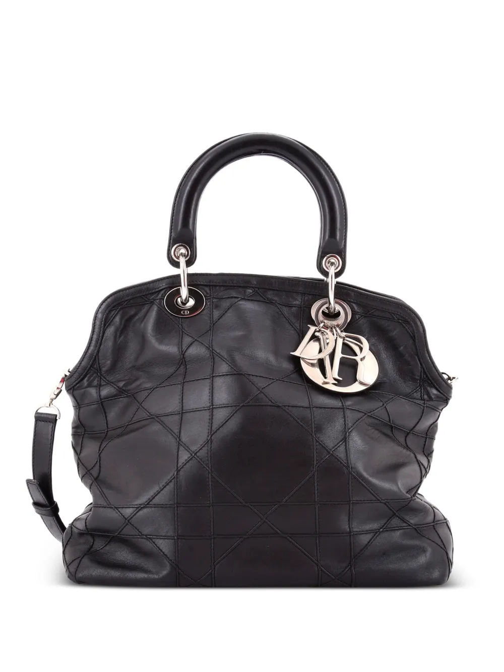 Christian Dior Pre-Owned Granville Cannage Quilt Leather Medium satchel - Black