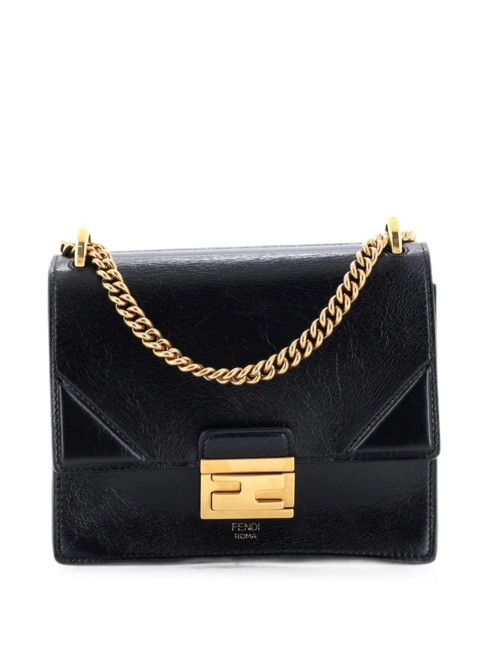 Fendi Pre-Owned Borsa a spalla Kan U piccola in pelle con tracolla - Nero