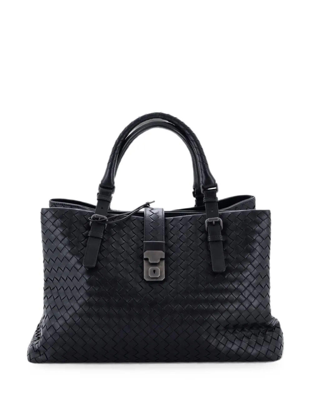 Bottega Veneta Pre-Owned Borsa tote Roma media in nappa con design Intrecciato - Nero