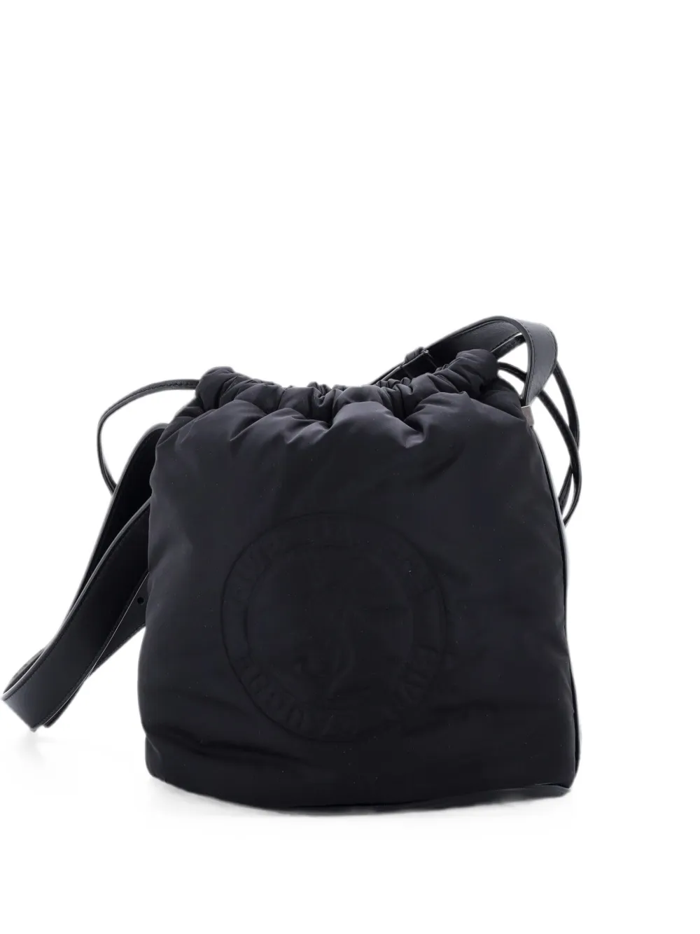 Saint Laurent Pre-Owned Borsa a secchiello Rive Gauche imbottita in nylon con coulisse - Nero