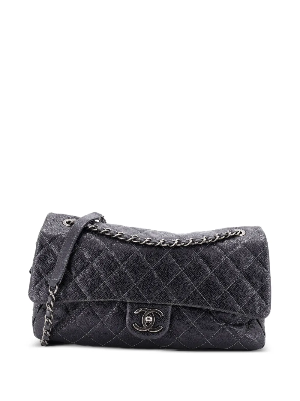 CHANEL Pre-Owned Easy Flap Bag Quilted Caviar Jumbo shoulder bag - Black