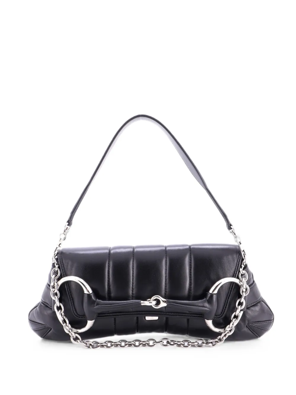 Gucci Pre-Owned Horsebit Chain Vertical Quilted Leather Large shoulder bag - Black