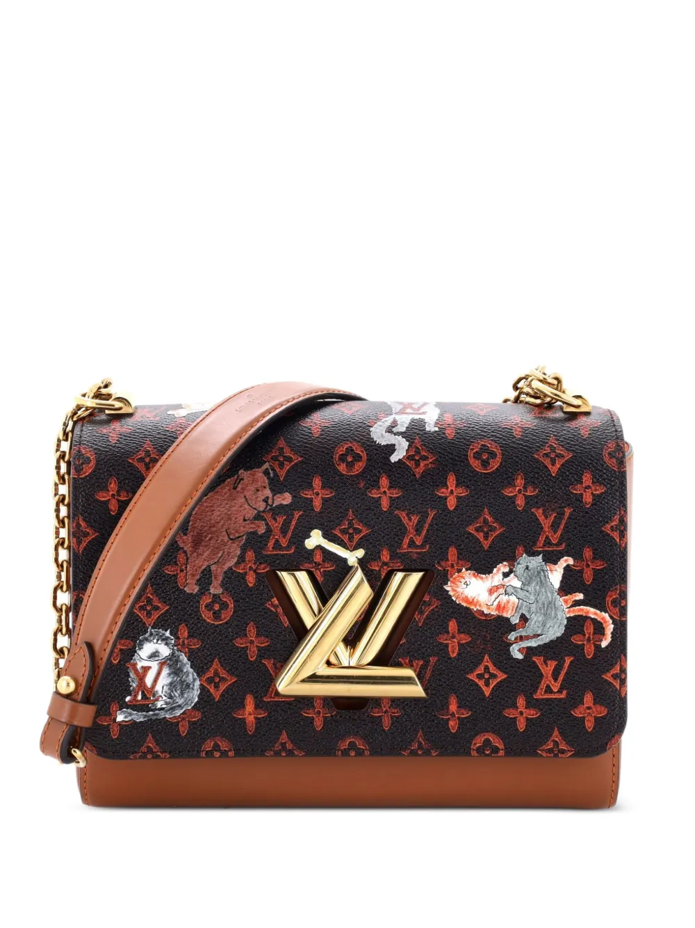 Louis Vuitton Pre-Owned Twist Handbag Limited Edition Grace Coddington Catogram Canvas MM shoulder bag - Brown