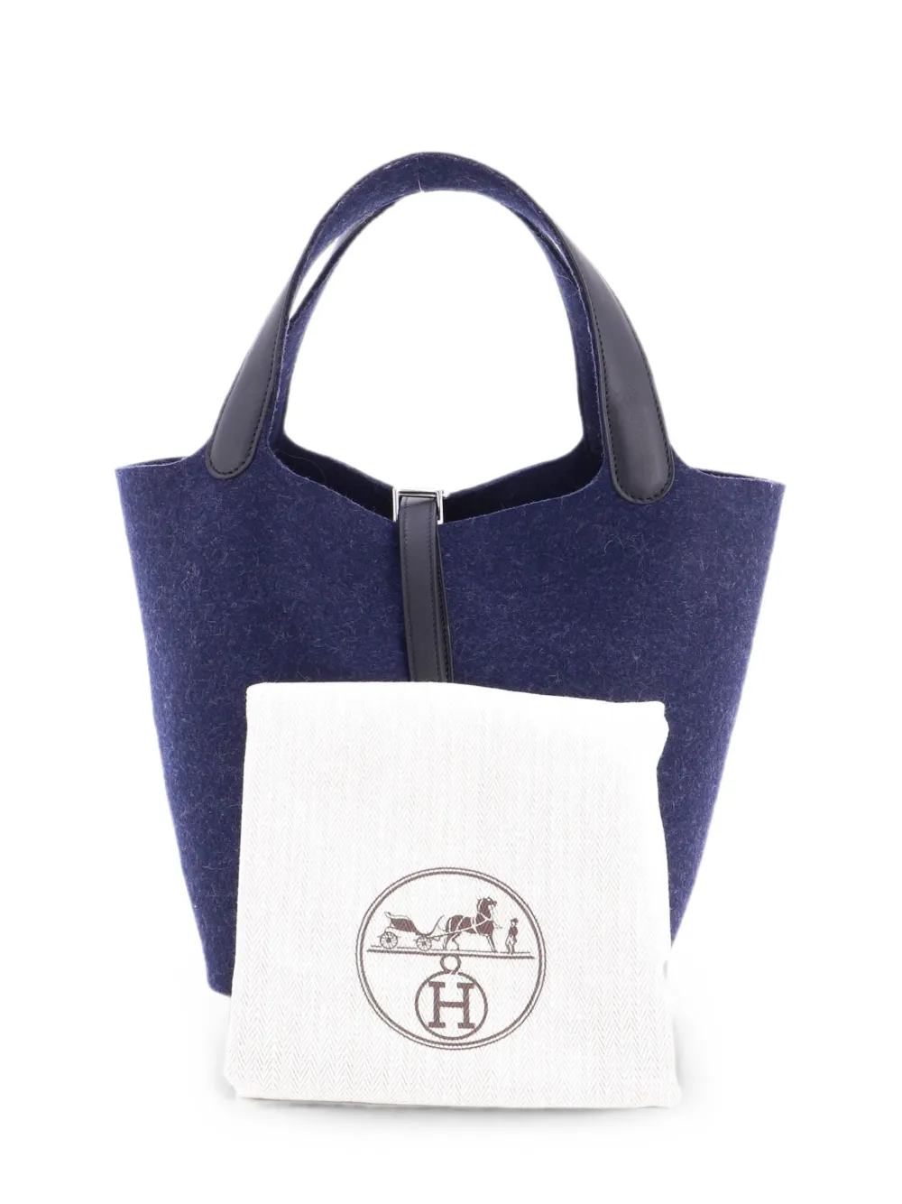 Hermès Pre-Owned Picotin Lock Bag Felt with Leather MM bucket bag - Black