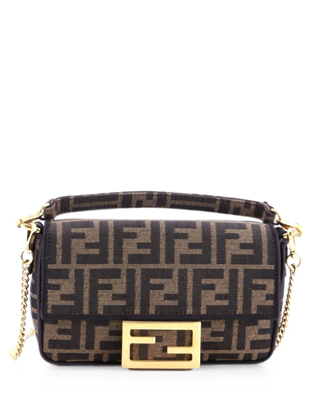 Fendi Pre-Owned Borsa a tracolla Baguette NM mini in tela con motivo Zucca - Marrone