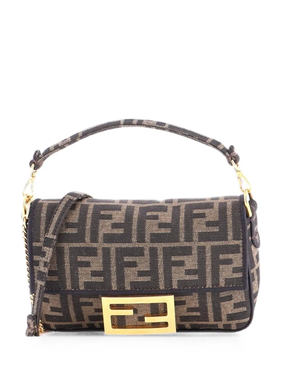 Fendi Pre-Owned Borsa a tracolla Baguette NM mini in tela con motivo Zucca - Marrone