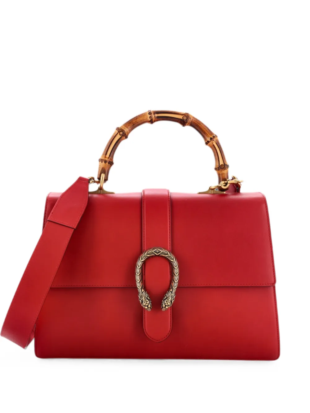 Gucci Pre-Owned Borsa a tracolla Dionysus grande in pelle con manico in bambù - Rosso