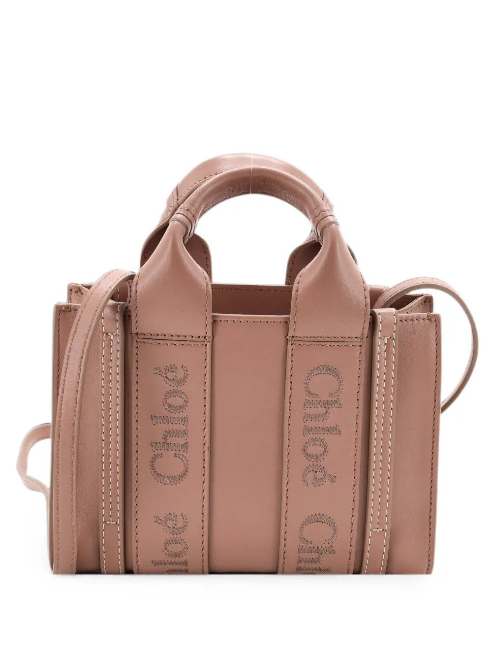 Chloé Pre-Owned Borsa tote Woody mini convertibile in pelle - Toni neutri