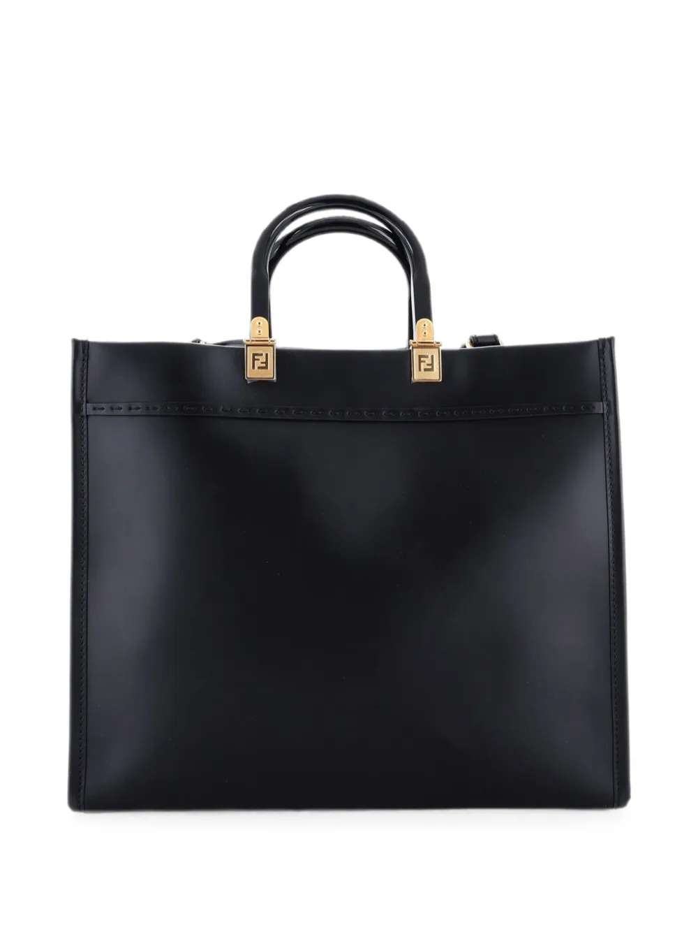  Fendi Pre-owned X Versace Fendace Convertible Sunshine Shopper Printed Leather Medium Tote Bag - Noir 